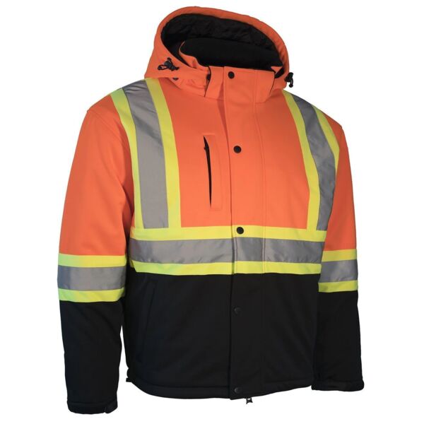 PolyCorp - Hi Vis Softshell Winter Safety Jacket Orange Thumbnail